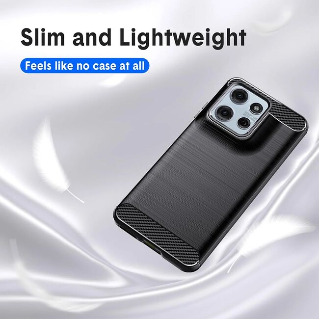 Husa pentru Motorola Moto G15 / G15 Power Carbon Liquid Silicone, Negru