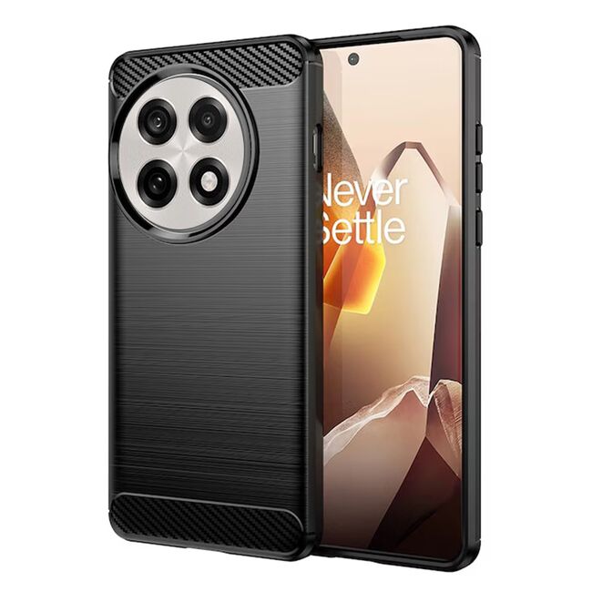 Husa pentru OnePlus 13R Carbon Liquid Silicone, Negru