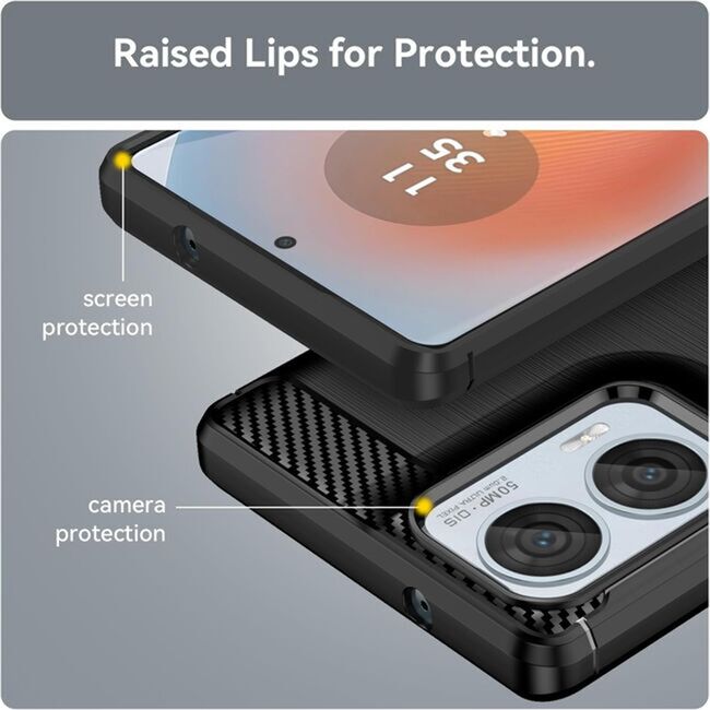 Husa pentruMotorola Moto G05 / Moto E15 Carbon Liquid Silicone, Negru denim