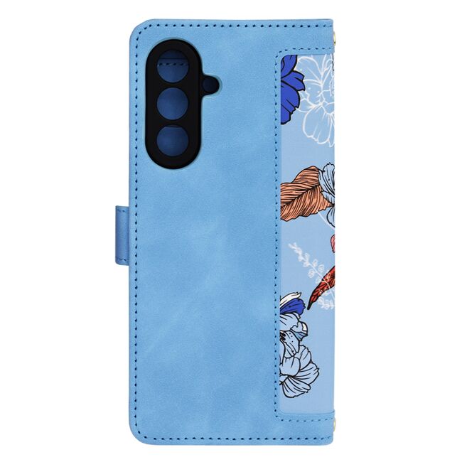 Husa tip carte pentru  Samsung Galaxy A26, functie stand si port carduri, Albastru