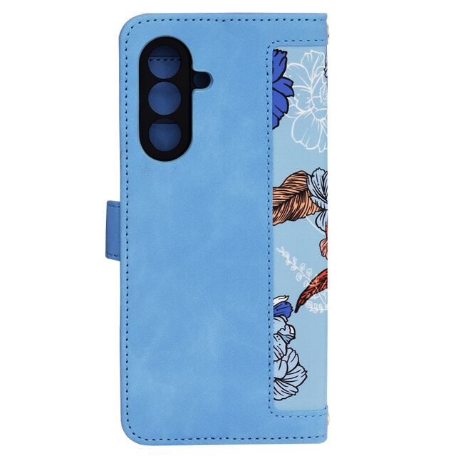 Husa tip carte pentru  Samsung Galaxy A56, functie stand si port carduri, Albastru