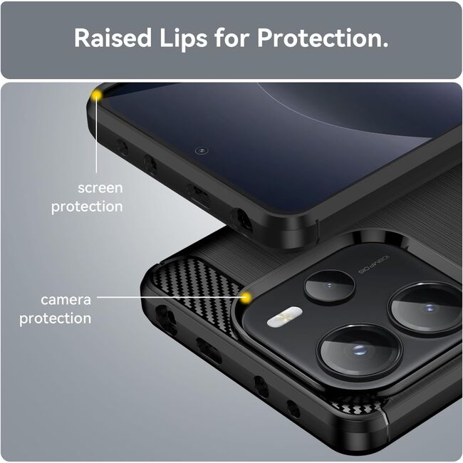 Husa pentru Xiaomi Redmi Note 14 4G Carbon Liquid Silicone, Albastru