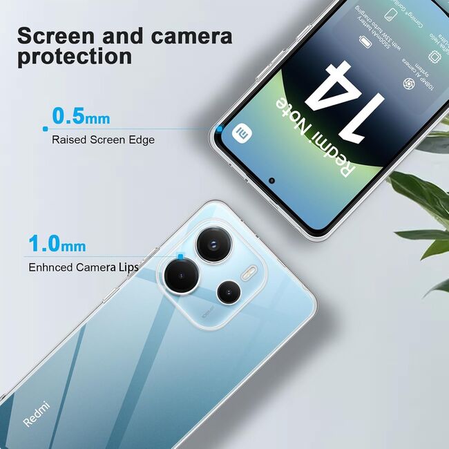 Husa pentru  Xiaomi Redmi Note 14 4G, Anti-Shock 1.5mm, cu protectie lentile, Transparent