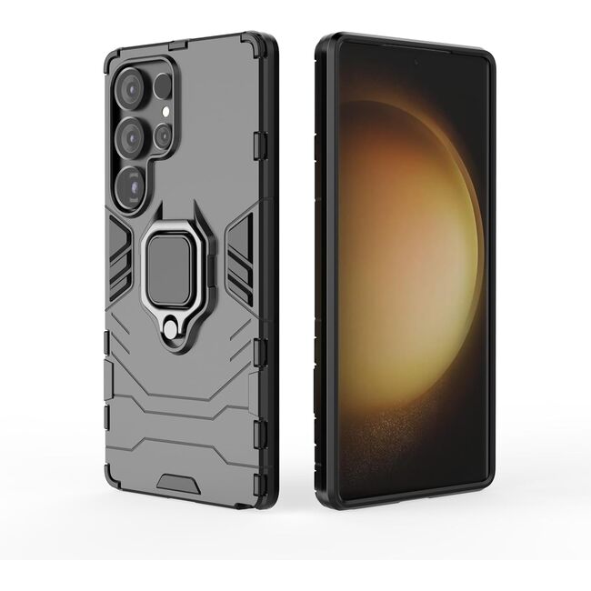 Husa pentru  Samsung Galaxy S25 Ultra cu inel Ring Armor Kickstand Tough, Negru