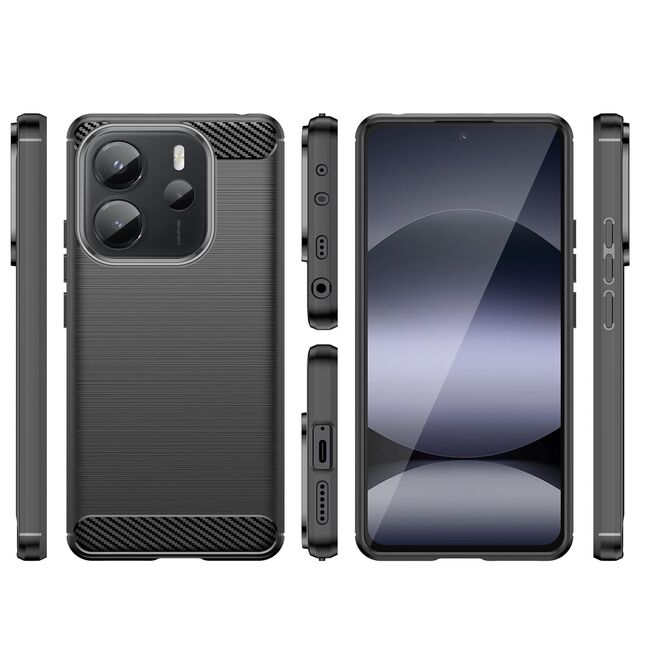 Husa pentru Xiaomi Redmi Note 14 4G Carbon Liquid Silicone, Albastru