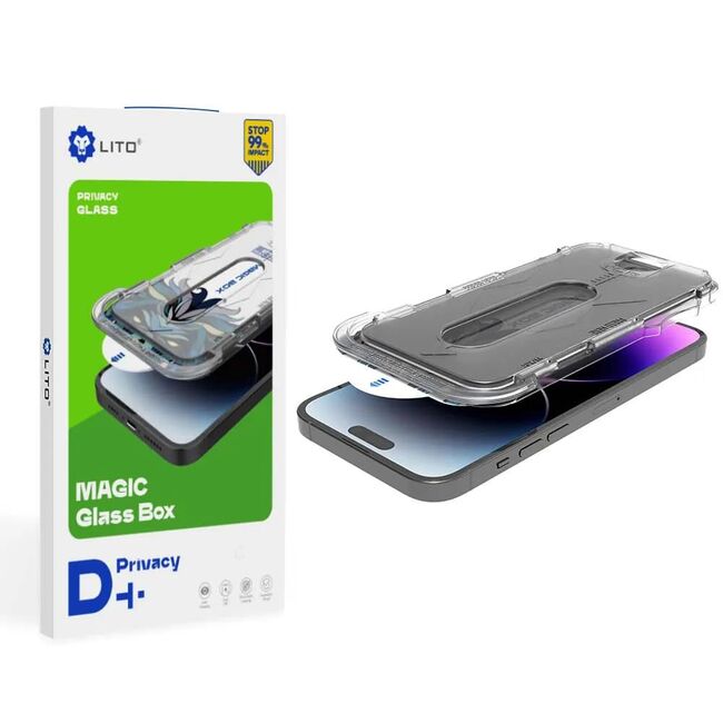 Folie sticla iPhone 16 Pro Max Lito Magic Glass Box D+ Tools, privacy