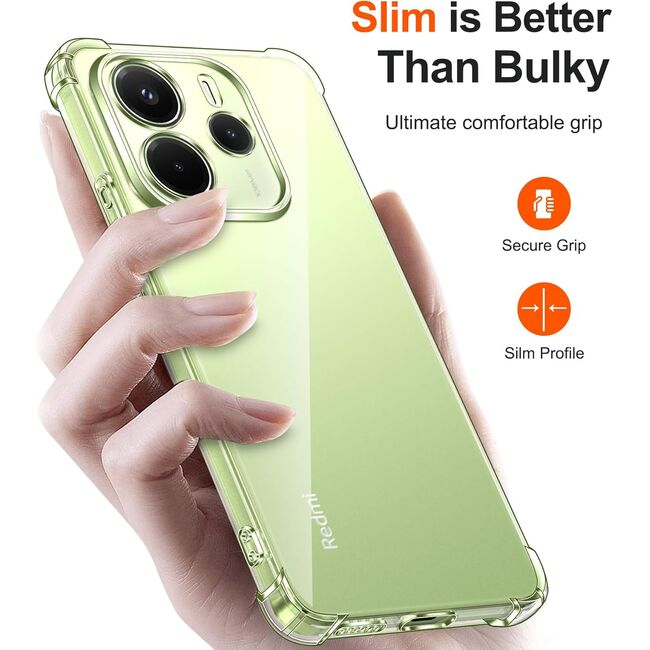 Husa pentru Xiaomi Redmi Note 14 4G Anti-Shock 1.5 mm, reinforced 4 corners, clear