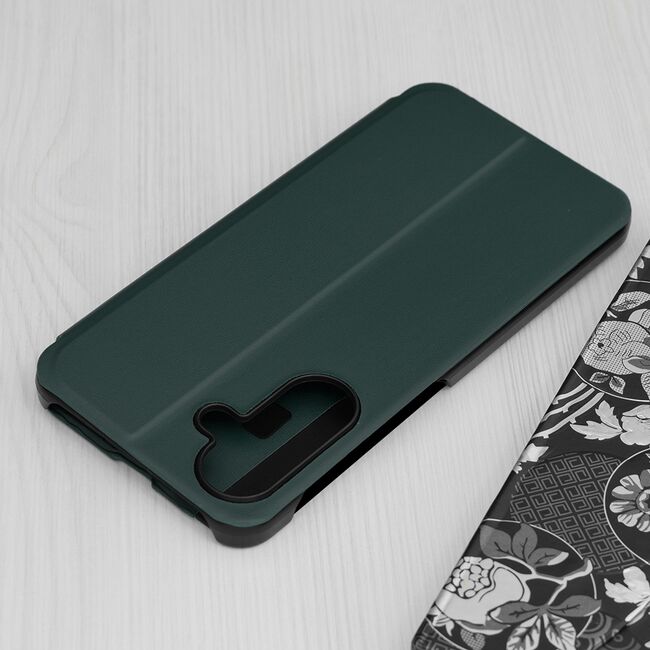 Husa pentru  Samsung Galaxy A56 tip carte, Smart View, Verde