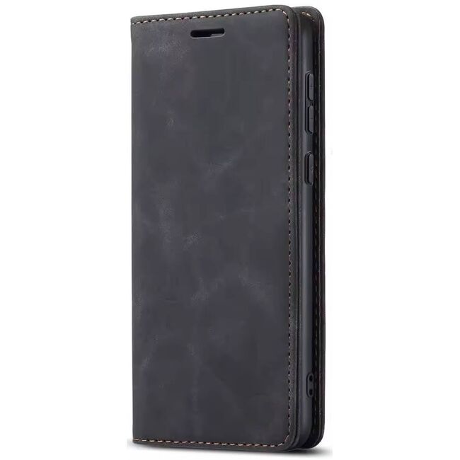 Husa tip carte pentru  Samsung Galaxy A56 Retro Business cu inchidere magnetica, Negru royal