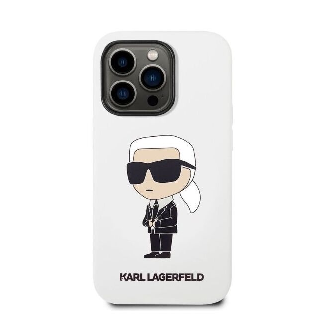 Husa premium pentru  iPhone 14 Pro Max Karl Lagerfeld superior quality - Alb
