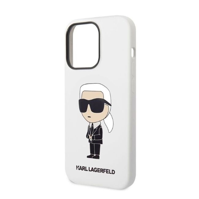 Husa premium pentru  iPhone 14 Pro Max Karl Lagerfeld superior quality - Alb