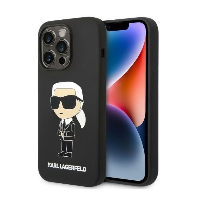 Husa premium pentru  iPhone 14 Pro Max Karl Lagerfeld superior quality - Negru