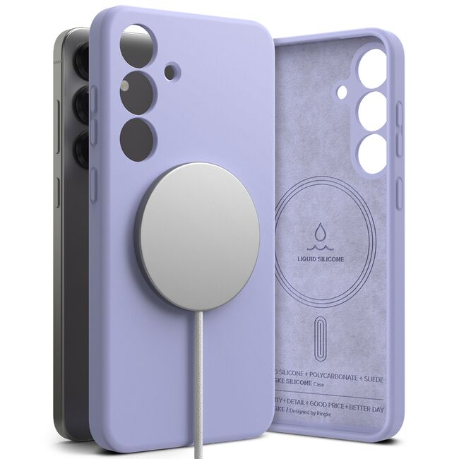 Husa pentru  Samsung Galaxy S25 Ringke - Silicone Magnetic MagSafe - Lavanda