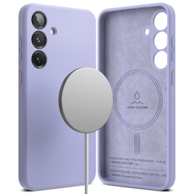 Husa pentru  Samsung Galaxy S25 Ringke - Silicone Magnetic MagSafe - Lavanda