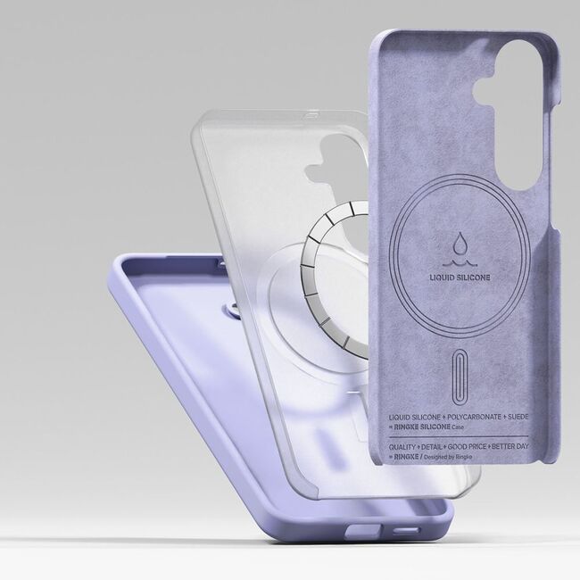 Husa pentru  Samsung Galaxy S25 Ringke - Silicone Magnetic MagSafe - Lavanda