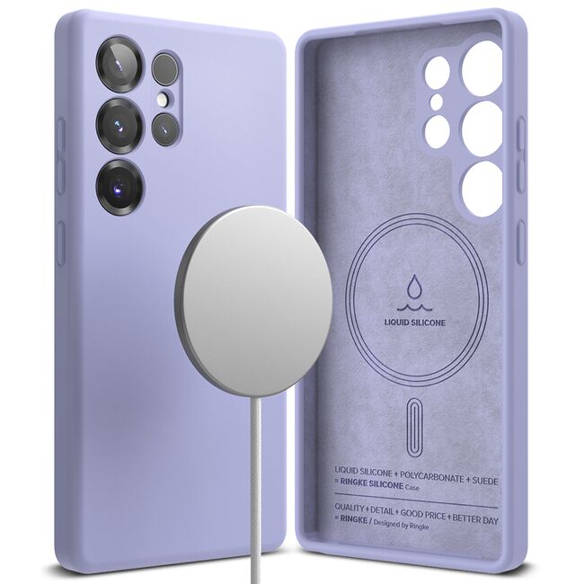 Husa pentru  Samsung Galaxy S25 Ultra Ringke - Silicone Magnetic MagSafe - Lavanda