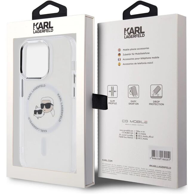 Husa premium pentru  iPhone 14 Pro Max Karl Lagerfeld compatibila Magsafe - Clear