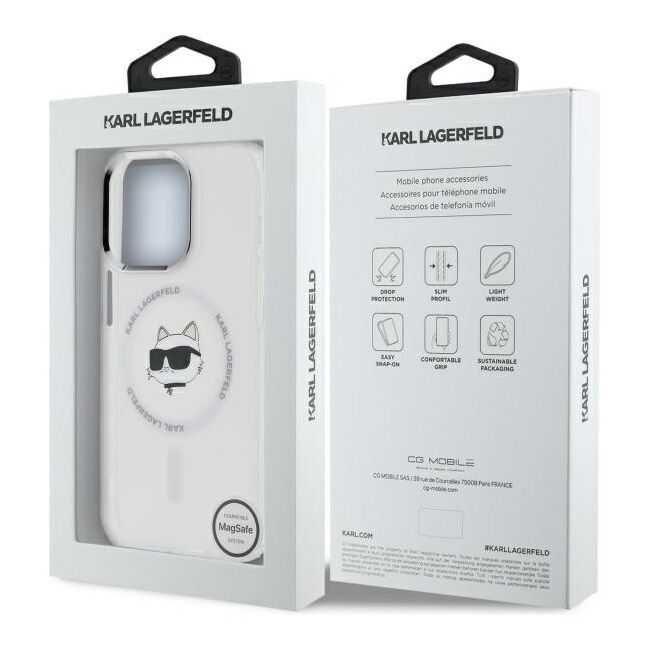 Husa premium pentru  iPhone 14 Pro Max Karl Lagerfeld compatibila Magsafe - Ice