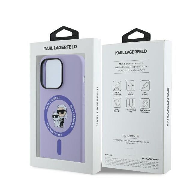 Husa premium pentru  iPhone 14 Pro Max Karl Lagerfeld compatibila Magsafe - Mov