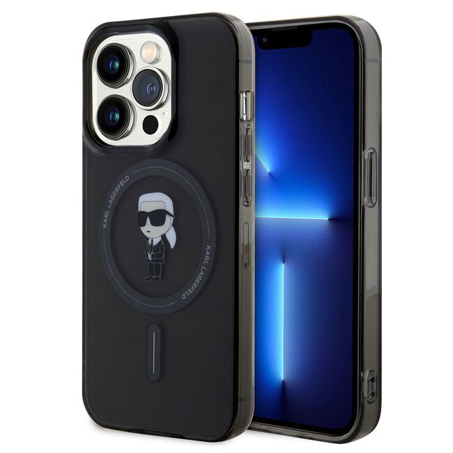 Husa premium pentru  iPhone 14 Pro Max Karl Lagerfeld compatibila Magsafe - Negru denim