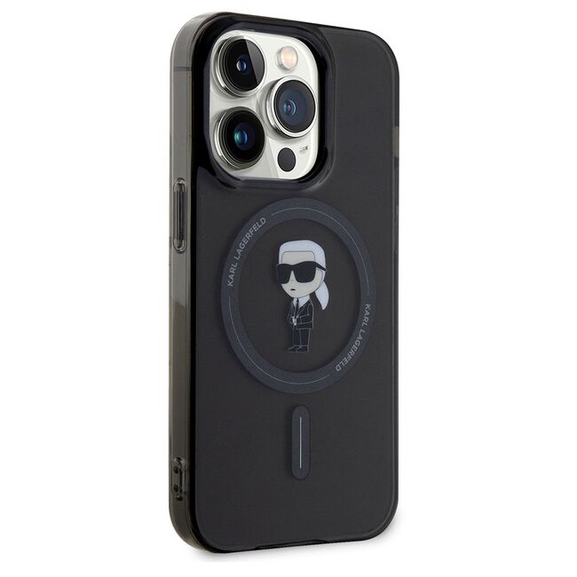 Husa premium pentru  iPhone 14 Pro Max Karl Lagerfeld compatibila Magsafe - Negru denim
