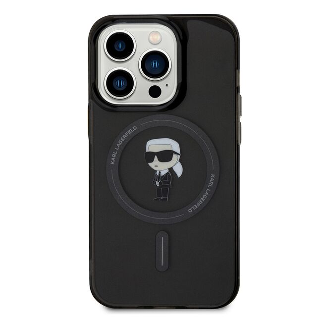 Husa premium pentru  iPhone 14 Pro Max Karl Lagerfeld compatibila Magsafe - Negru denim