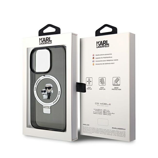 Husa premium pentru  iPhone 14 Pro Max Karl Lagerfeld compatibila Magsafe - Negru royal