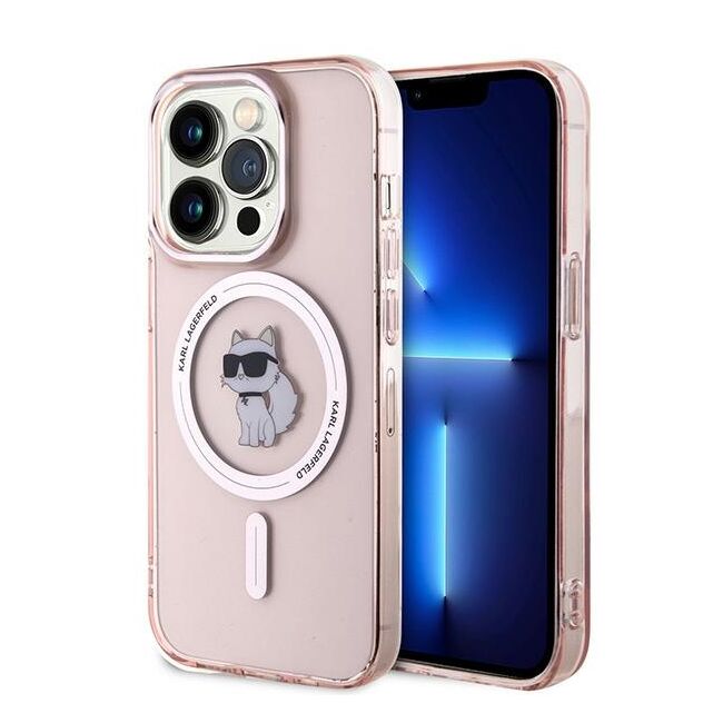 Husa premium pentru  iPhone 14 Pro Max Karl Lagerfeld compatibila Magsafe - Roz