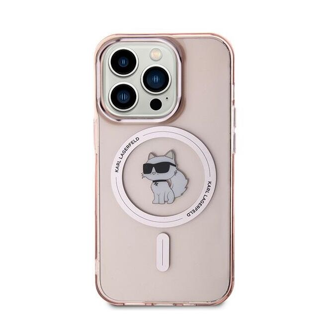 Husa premium pentru  iPhone 14 Pro Max Karl Lagerfeld compatibila Magsafe - Roz