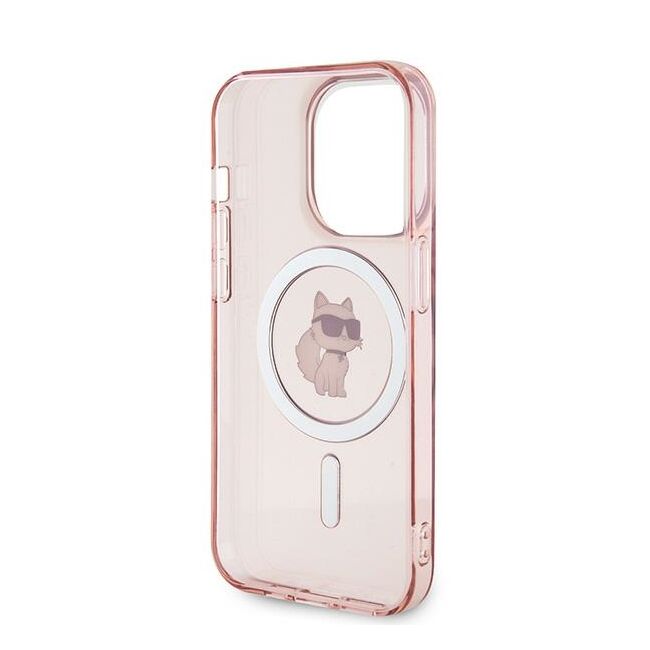 Husa premium pentru  iPhone 14 Pro Max Karl Lagerfeld compatibila Magsafe - Roz