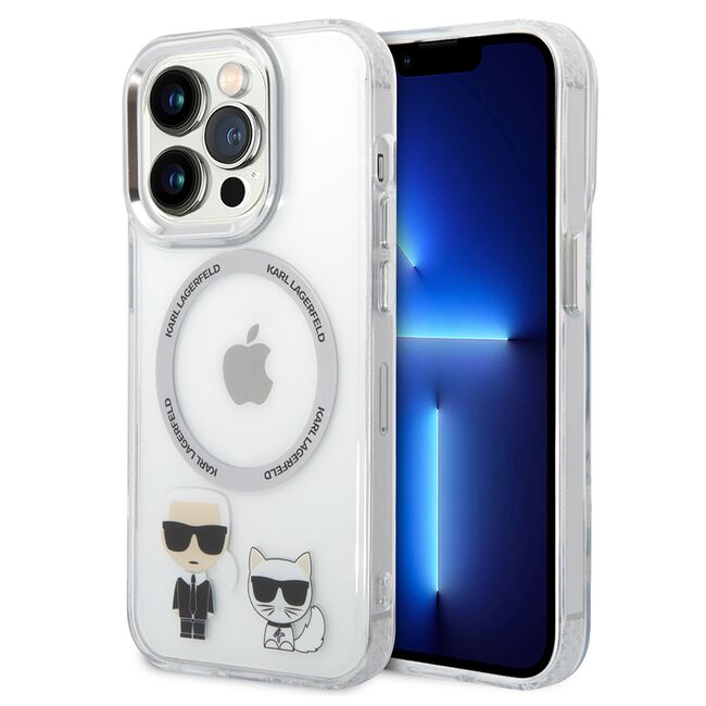 Husa premium pentru  iPhone 14 Pro Max Karl Lagerfeld compatibila Magsafe - Transparent mat