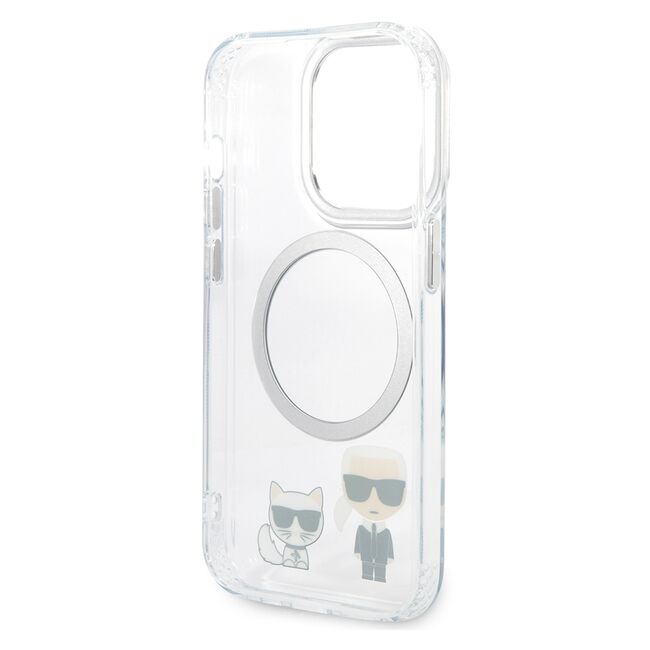 Husa premium pentru  iPhone 14 Pro Max Karl Lagerfeld compatibila Magsafe - Transparent mat