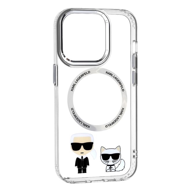 Husa premium pentru  iPhone 14 Pro Max Karl Lagerfeld compatibila Magsafe - Transparent mat