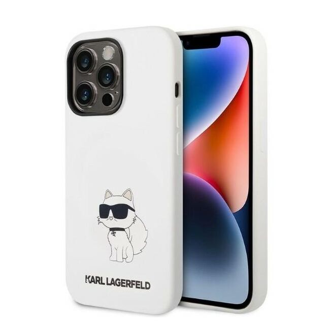 Husa premium pentru  iPhone 14 Pro Max Karl Lagerfeld superior quality - Alb mat