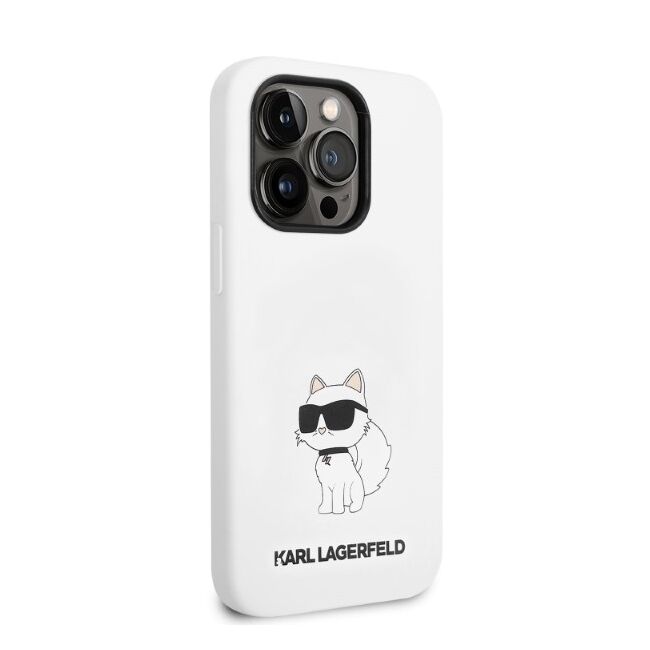 Husa premium pentru  iPhone 14 Pro Max Karl Lagerfeld superior quality - Alb mat