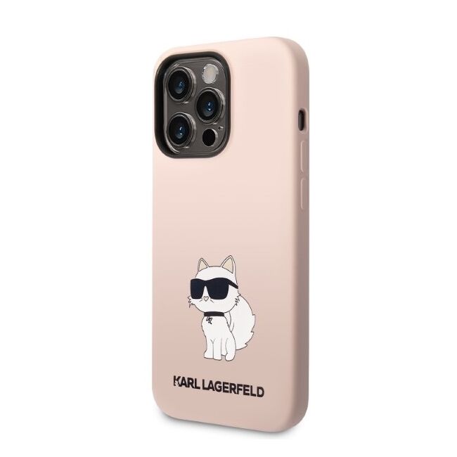 Husa premium pentru  iPhone 14 Pro Max Karl Lagerfeld superior quality - Roz neon