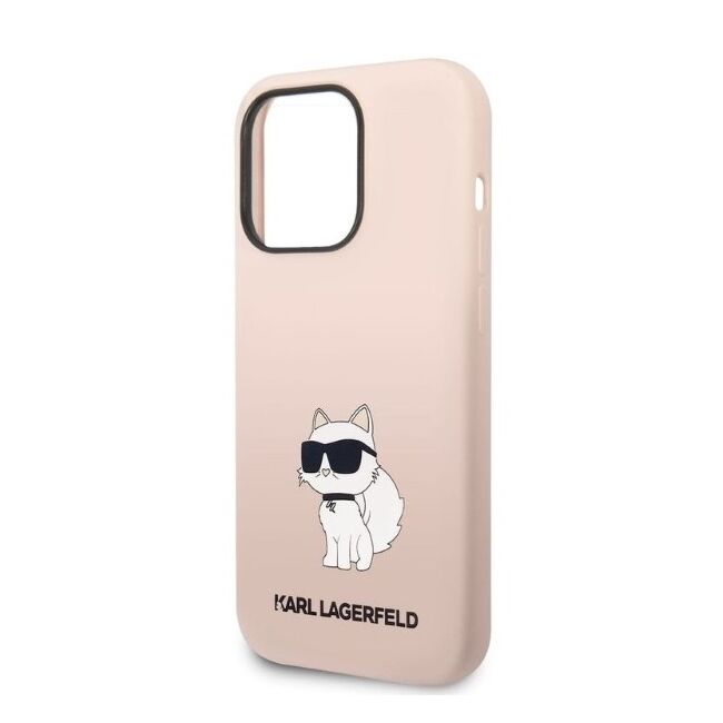 Husa premium pentru  iPhone 14 Pro Max Karl Lagerfeld superior quality - Roz neon