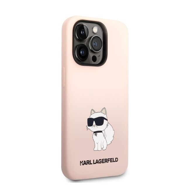 Husa premium pentru  iPhone 14 Pro Max Karl Lagerfeld superior quality - Roz neon