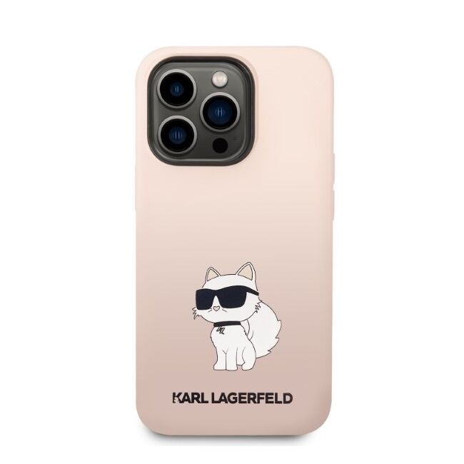 Husa premium pentru  iPhone 14 Pro Max Karl Lagerfeld superior quality - Roz neon