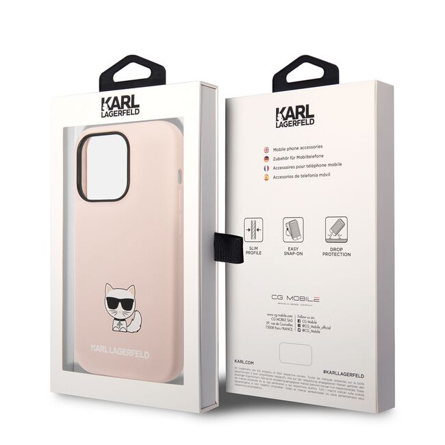 Husa premium pentru  iPhone 14 Pro Max Karl Lagerfeld superior quality - Roz pal