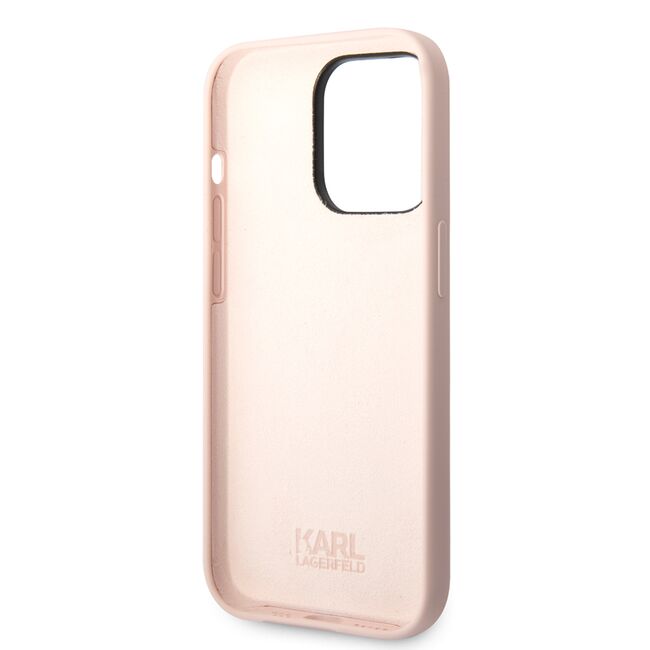 Husa premium pentru  iPhone 14 Pro Max Karl Lagerfeld superior quality - Roz pal