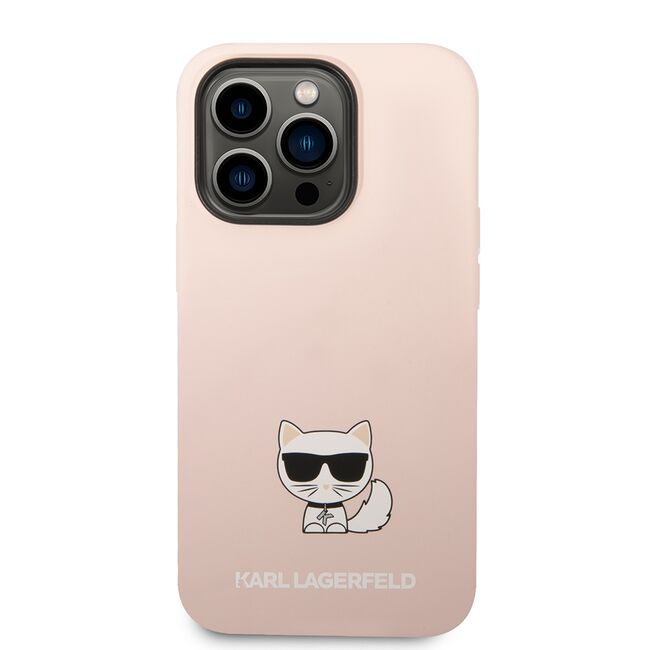 Husa premium pentru  iPhone 14 Pro Max Karl Lagerfeld superior quality - Roz pal