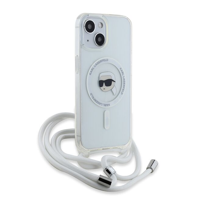 Husa premium pentru  iPhone 15 Karl Lagerfeld compatibila Magsafe - Clear