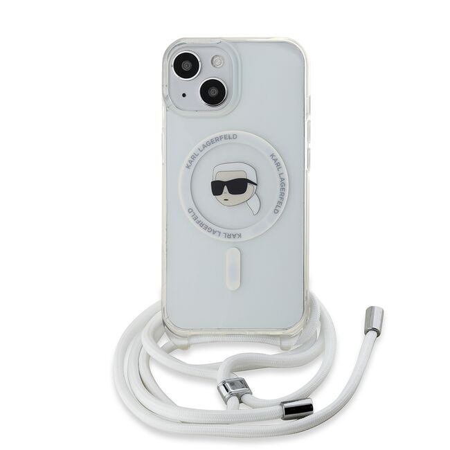 Husa premium pentru  iPhone 15 Karl Lagerfeld compatibila Magsafe - Clear