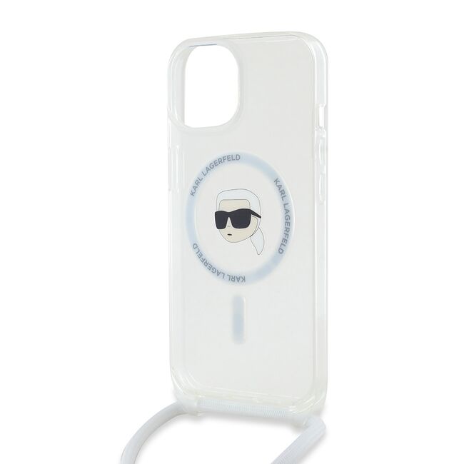 Husa premium pentru  iPhone 15 Karl Lagerfeld compatibila Magsafe - Clear