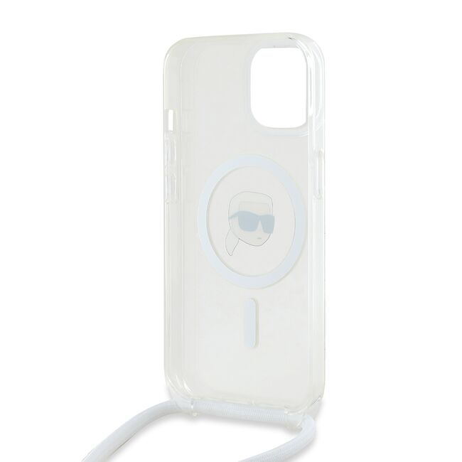 Husa premium pentru  iPhone 15 Karl Lagerfeld compatibila Magsafe - Clear