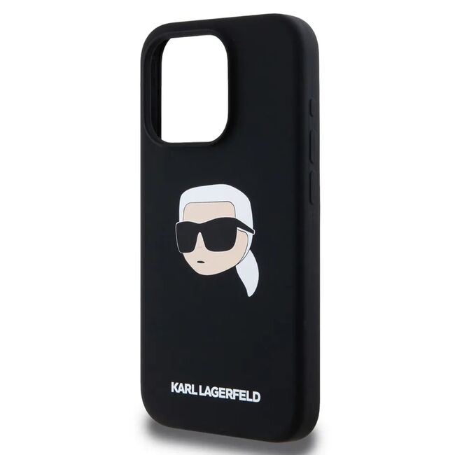 Husa premium pentru  iPhone 15 Karl Lagerfeld compatibila Magsafe - Negru