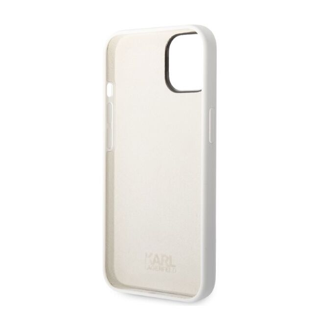 Husa premium pentru  iPhone 15 Karl Lagerfeld superior quality - Alb