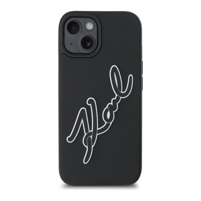 Husa premium pentru  iPhone 15 Karl Lagerfeld superior quality - Negru denim