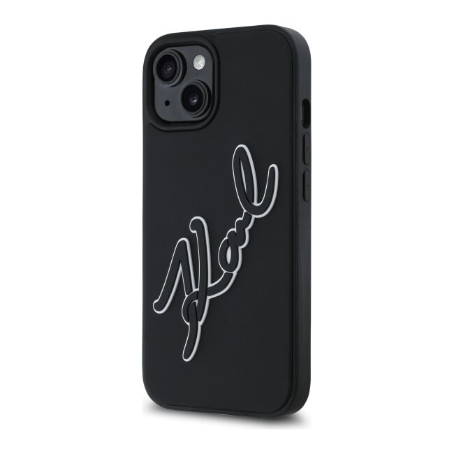 Husa premium pentru  iPhone 15 Karl Lagerfeld superior quality - Negru denim